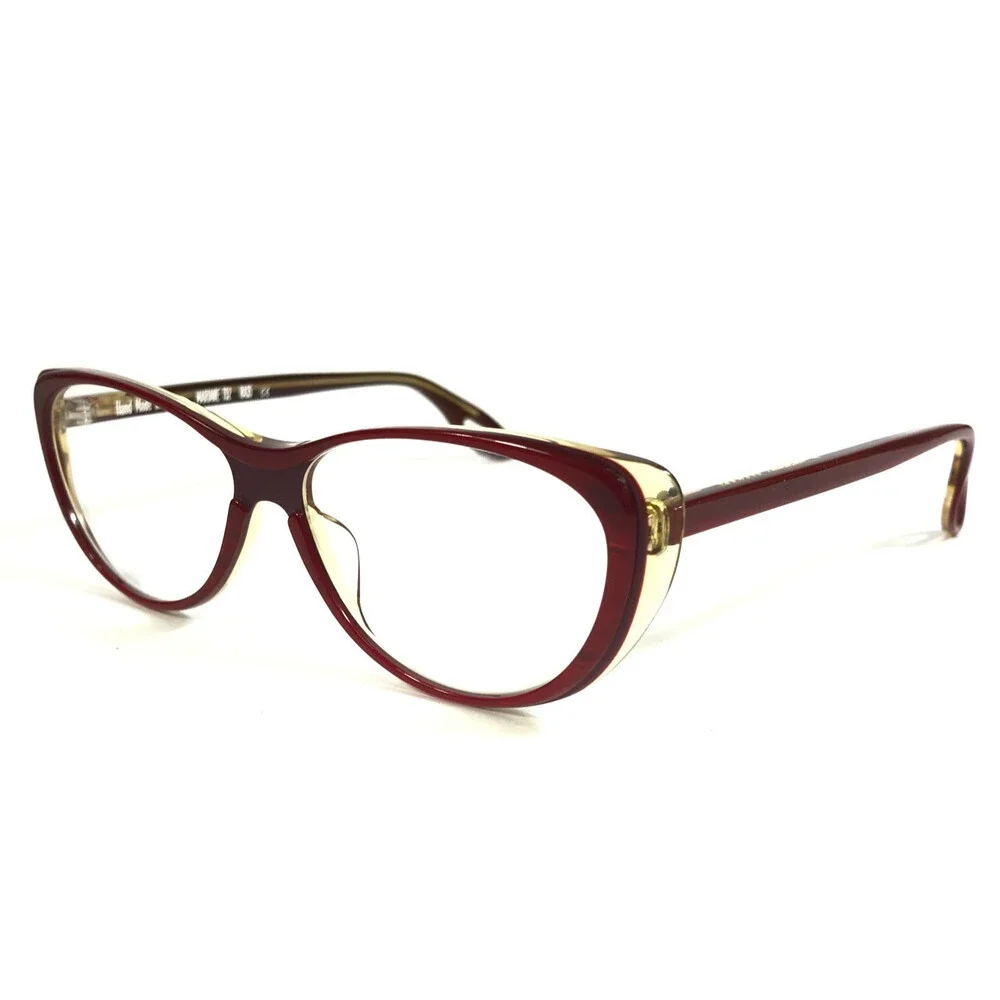Pierre Eyeglasses Frames MARIANE T52 RA35 Red Clear Cat Eye Full Rim 51-15-140